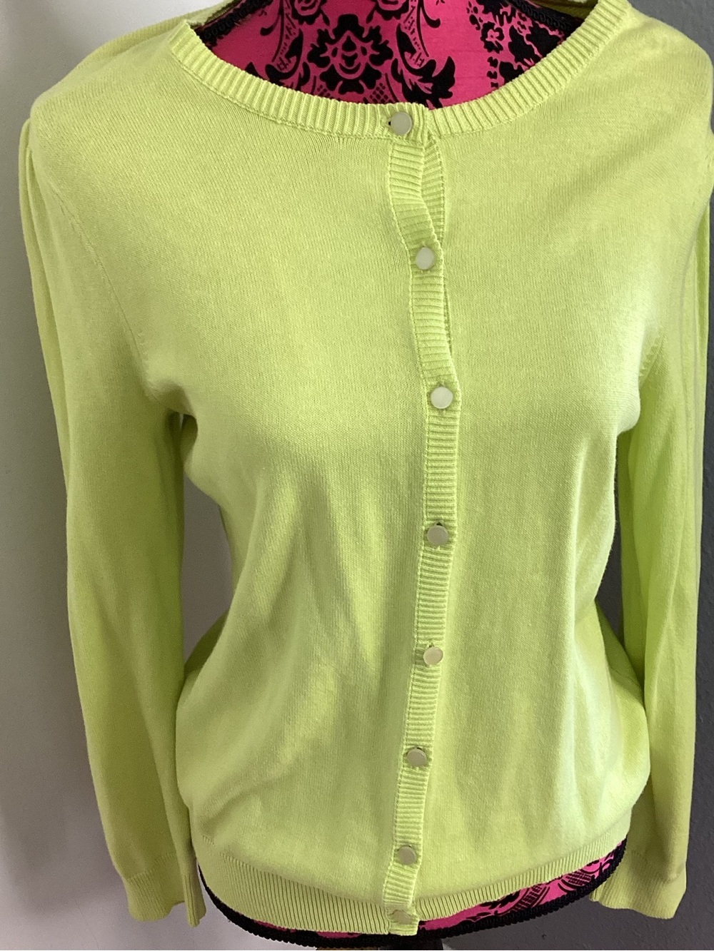 Mercer Street Studio Lime Green Button-Front Cardigan M